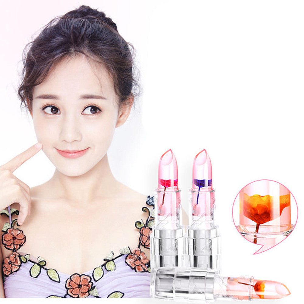 Magic Jelly Flower Color Changing Lipstick Makeup Moisturizer Lipstick Lip Gloss