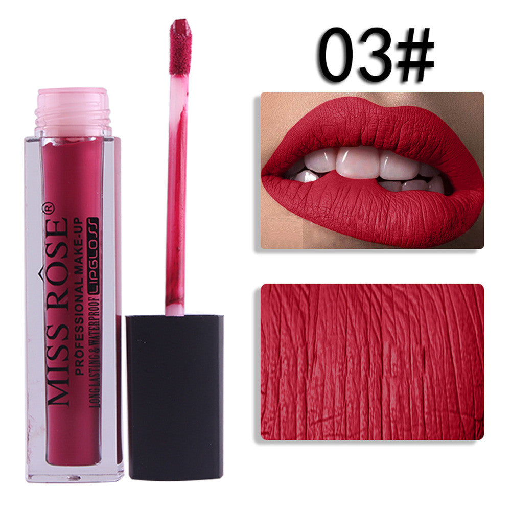 MISS ROSE Liquid Lipstick Moisturizer Velvet Lipstick Cosmetic Beauty Makeup