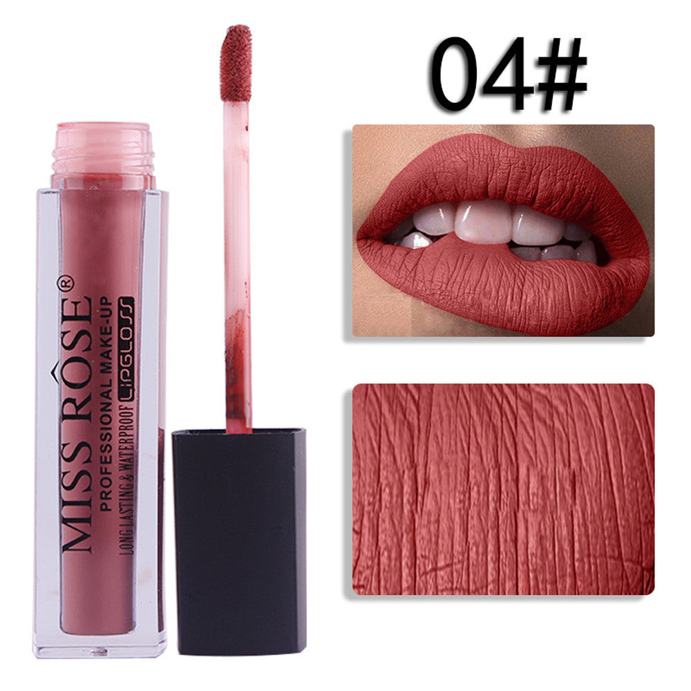 MISS ROSE Liquid Lipstick Moisturizer Velvet Lipstick Cosmetic Beauty Makeup