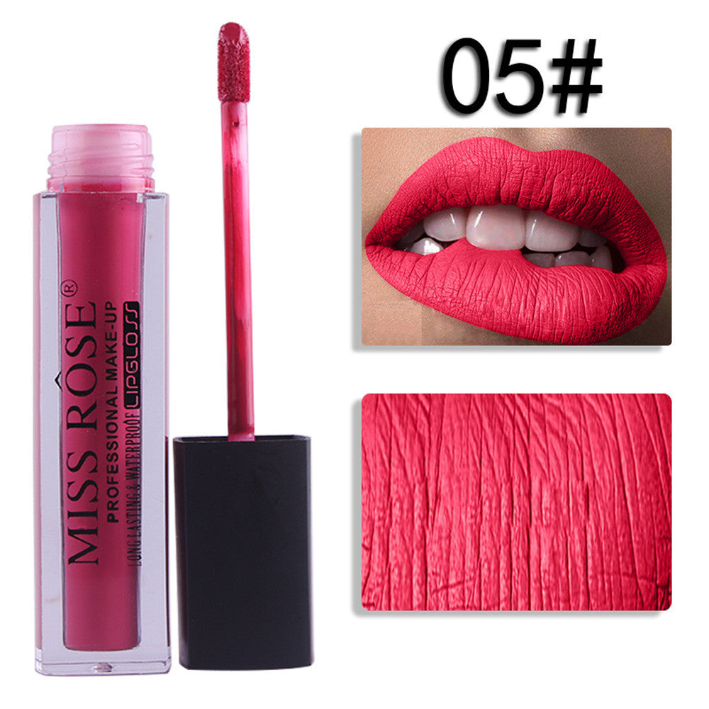 MISS ROSE Liquid Lipstick Moisturizer Velvet Lipstick Cosmetic Beauty Makeup