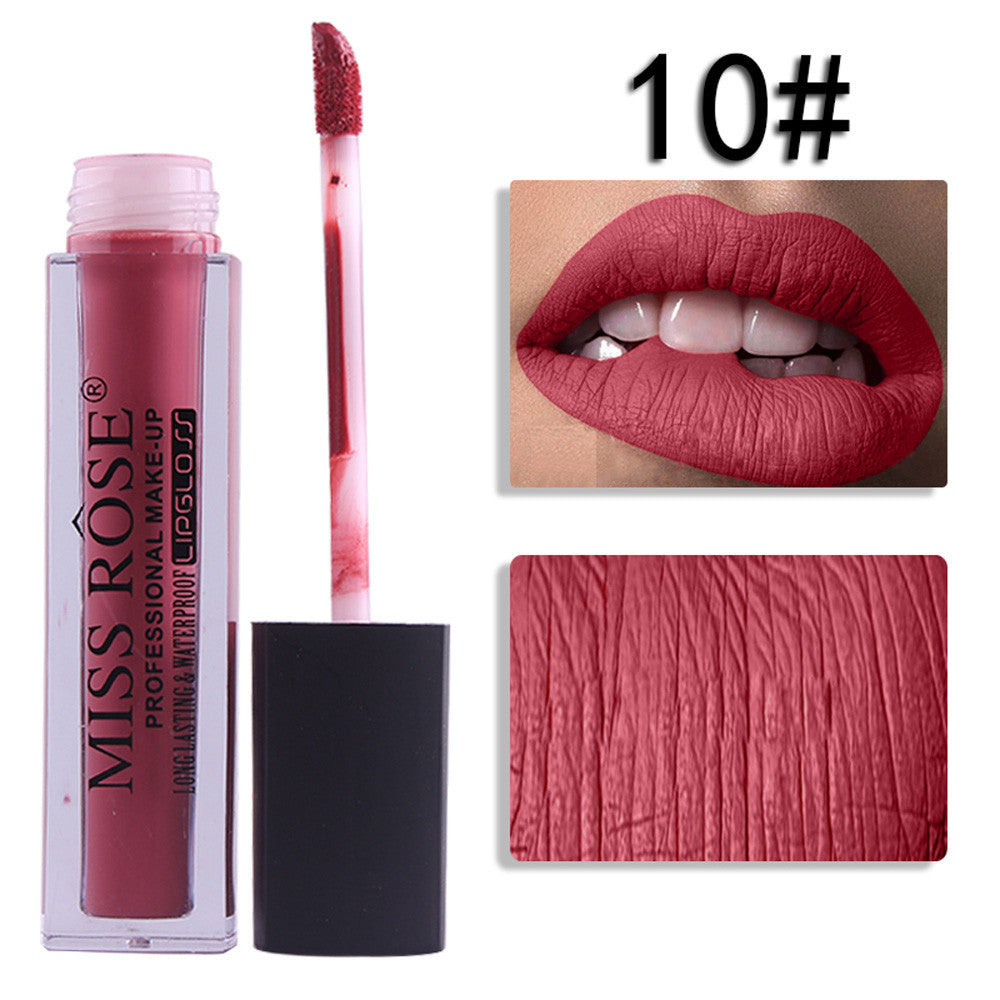 MISS ROSE Liquid Lipstick Moisturizer Velvet Lipstick Cosmetic Beauty Makeup