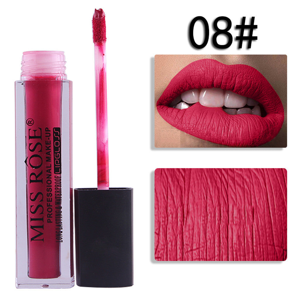 MISS ROSE Liquid Lipstick Moisturizer Velvet Lipstick Cosmetic Beauty Makeup