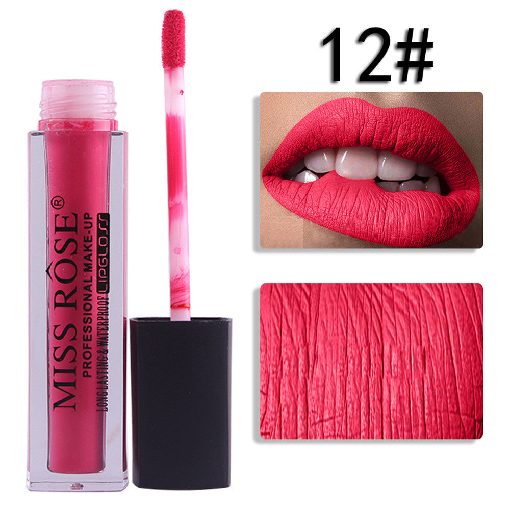 MISS ROSE Liquid Lipstick Moisturizer Velvet Lipstick Cosmetic Beauty Makeup
