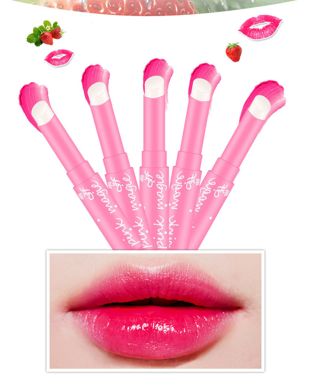 Magic Strawberry Temperature Changing Color Lipstick Moisturizer Balm Waterproof